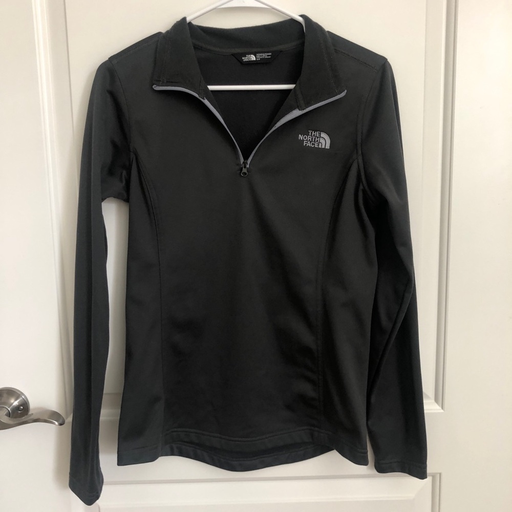 Grey North Face 3/4 zip jacket